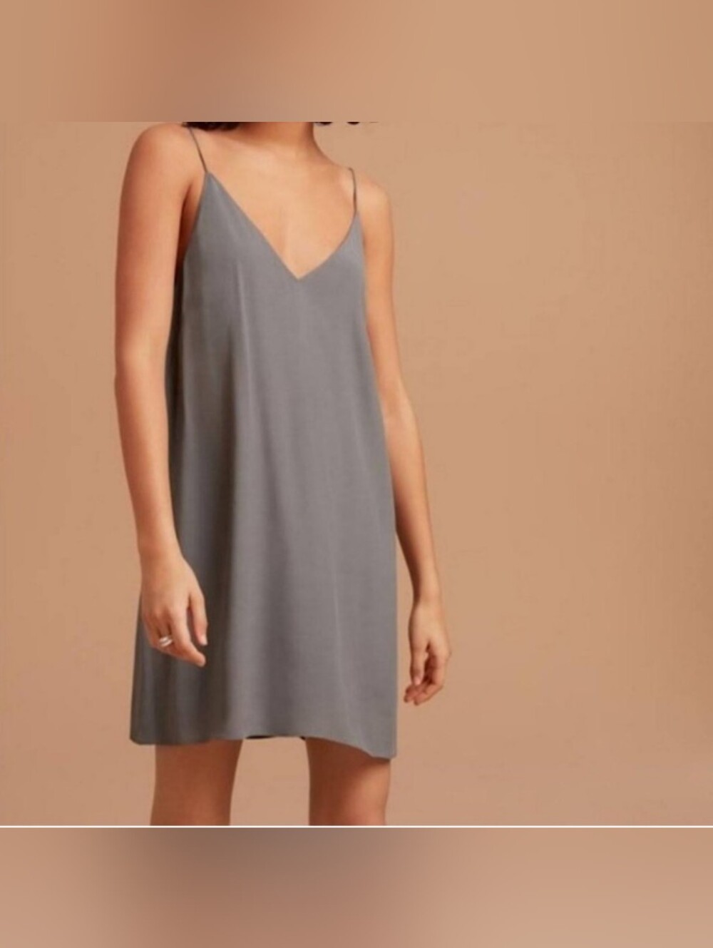 Aritzia Wilfred Free Grey Mini Slip Dress, Size Large